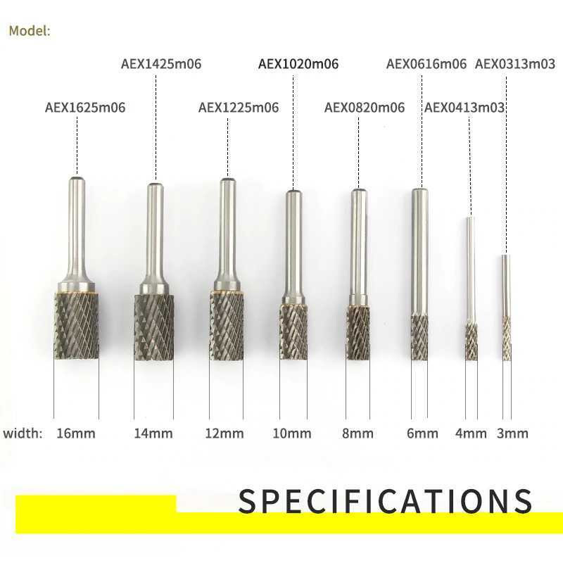 (BISA COD) FTIHSHP BINOAX Mata Bor Tungsten Carbide Rotary File Cylindrical Cutter - GJ0107