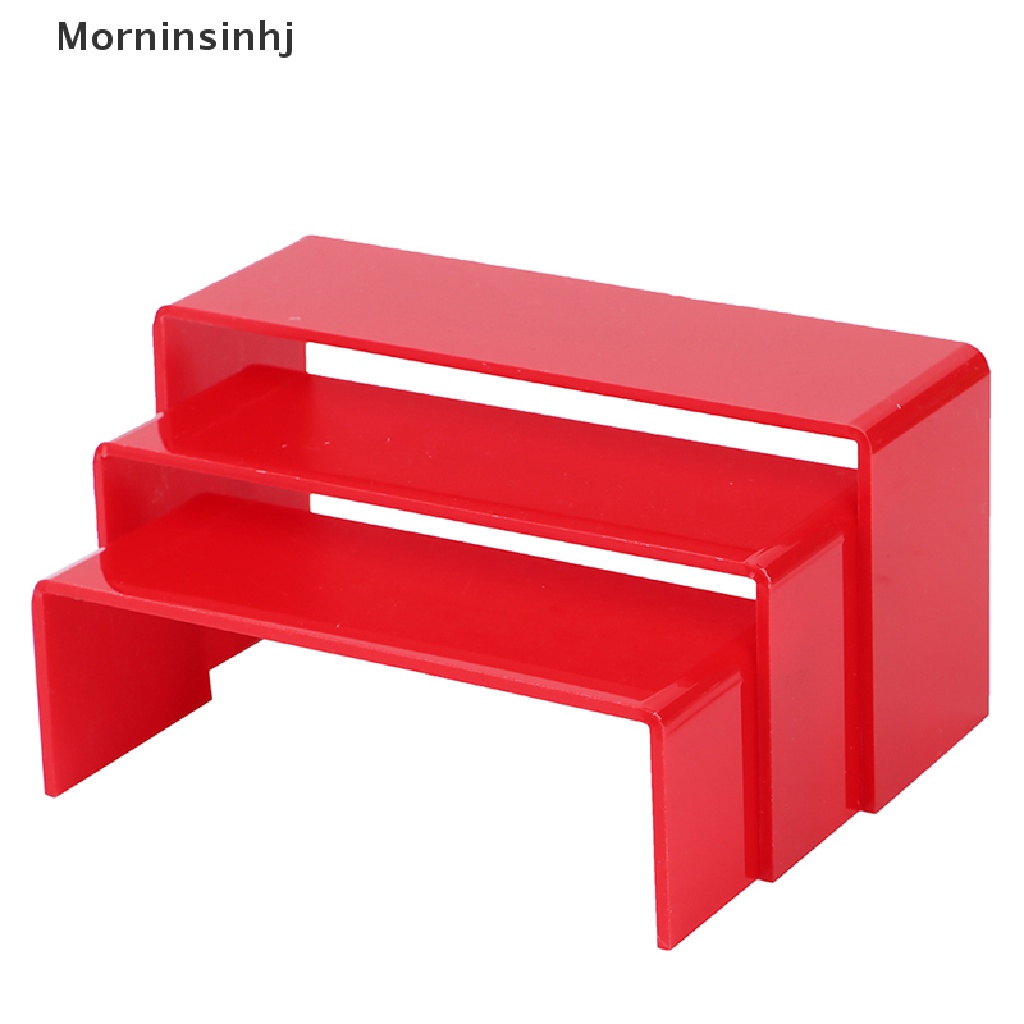 Mornin 3Pcs/set 3mm Acrylic Display Stand Showcase Perhiasan Rak Penyimpanan Shelf Holder id