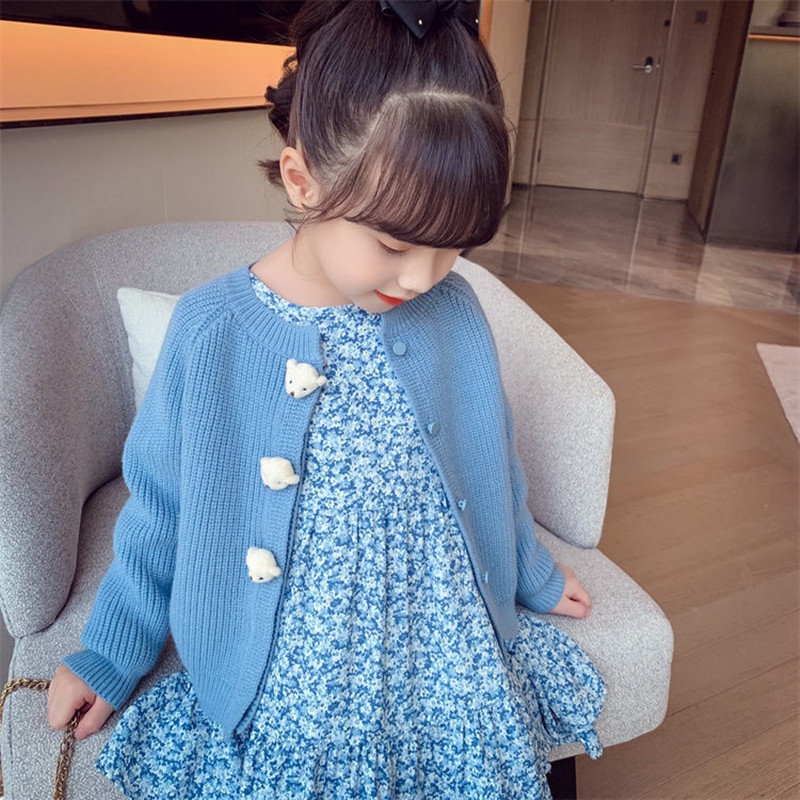 TOKOMILKAN - Cardigan Rajut Anak Perempuan THREE BEAR CARDY Usia 1 - 6 Tahun