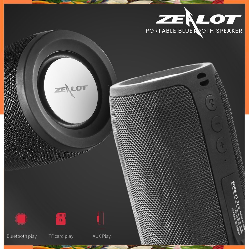 PROMO PROMO COD + ZEALOT Speaker Portable Bluetooth 5.0 - S32 - Black PROMO PROMO COD +