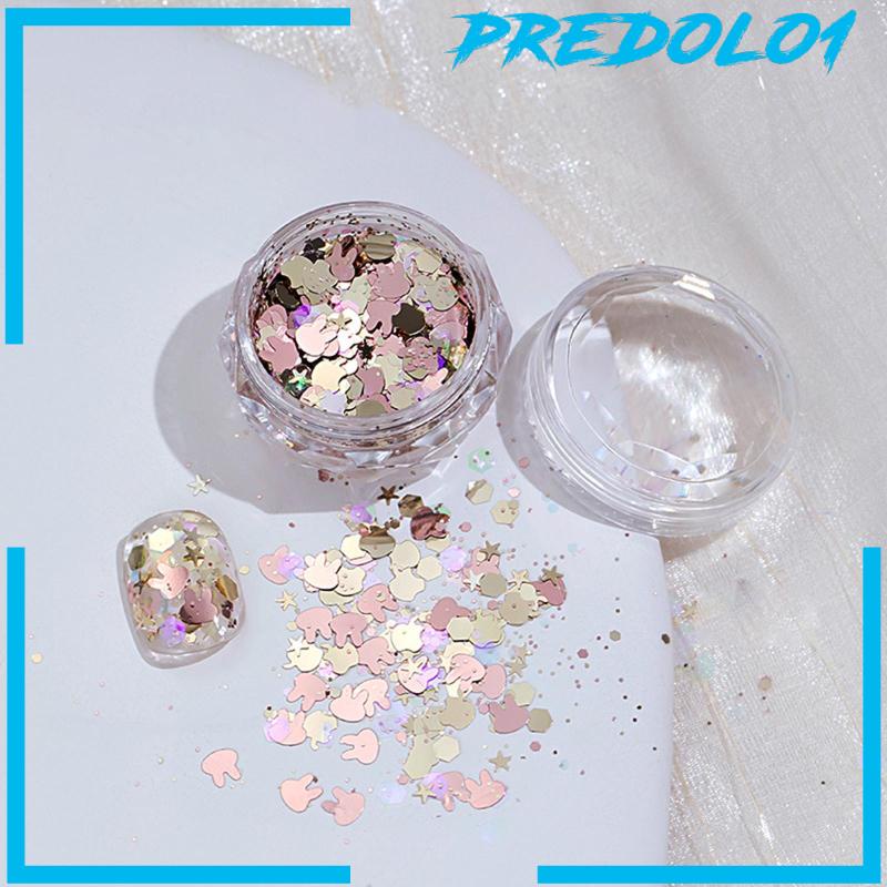 [Predolo1] 6pieces Nail Art Sequin Glitter Spangles Manicure Dekorasi Untuk Kostum