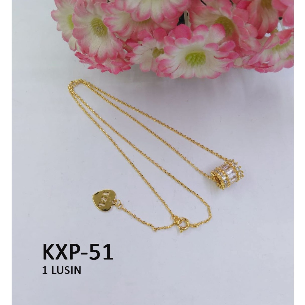 [1 LUSIN ISI 12] KALUNG XP RANTAI EMAS GOLD BULAT TABUNG DIAM TERMURAH / DUNIA GELANG TERBARU