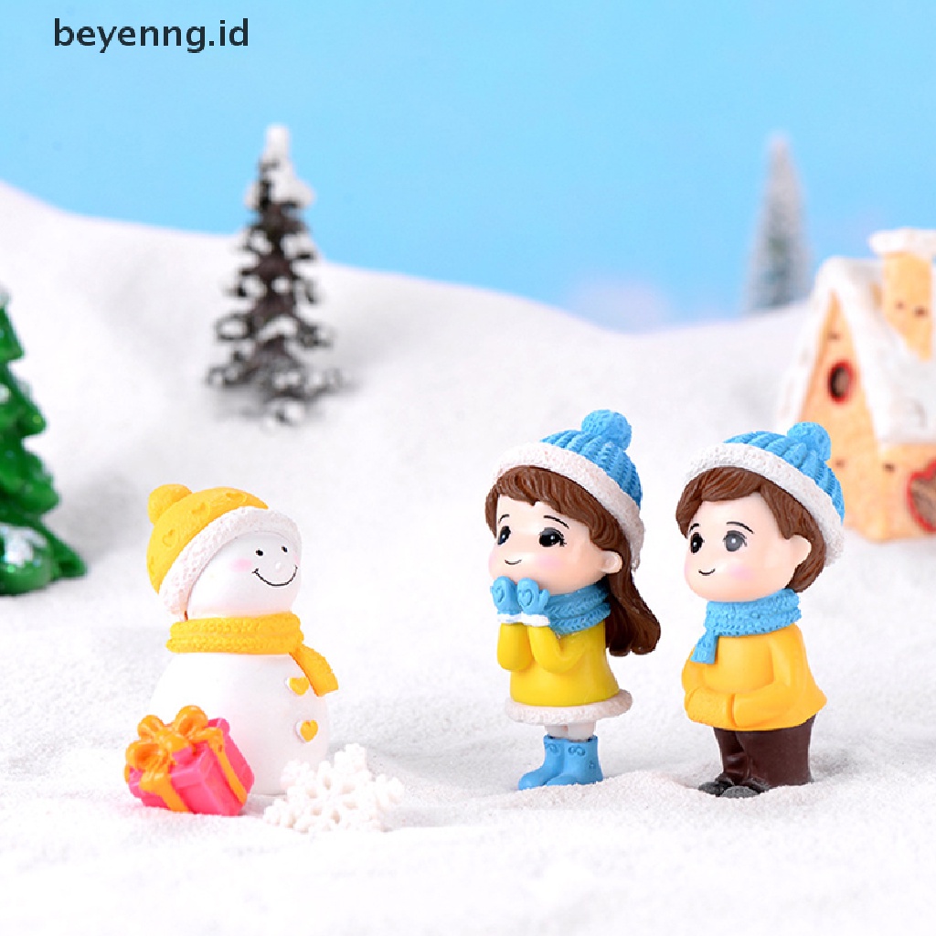 Beyen 3Pc Boneka Figure Pasangan Natal Mini DIY Dekorasi Taman Ornamen Miniatur ID