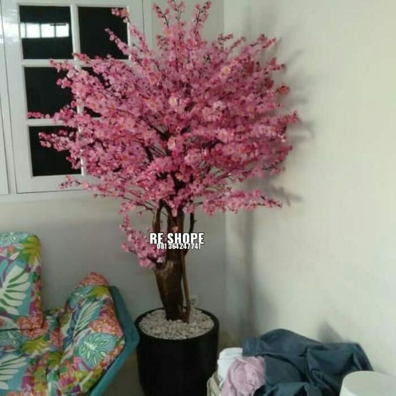 bunga plastik/bunga hias/sakura/bunga sakura/pohon sakura/bonsay sakura