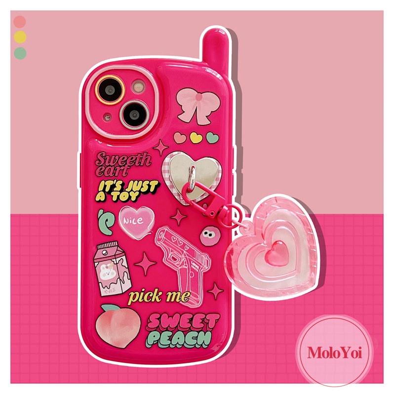 IPHONE Case Kompatibel Untuk Iphone11 14 13 12 Pro Max7 8 Plus XR X XS MAX SE 2020 Graffiti Kelinci Lucu Ikatan Simpul Retro Personal Bentuk Ponsel Seluler Soft Cover Dengan Liontin Cinta Cinta Hati