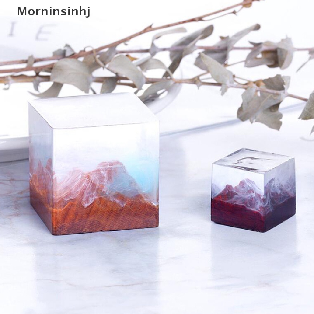 Mornin 4 Pcs Liontin Persegi UV Resin Cetakan Kubus Silikon Cetakan DIY Perhiasan Kristal Craft id