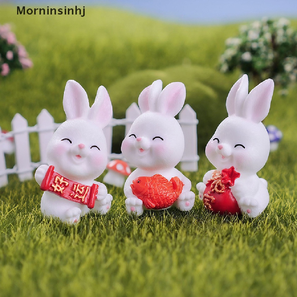 Mornin 1xminiatur Lucu Imlek Shio Kelinci Lanskap Mikro Rumah Boneka id