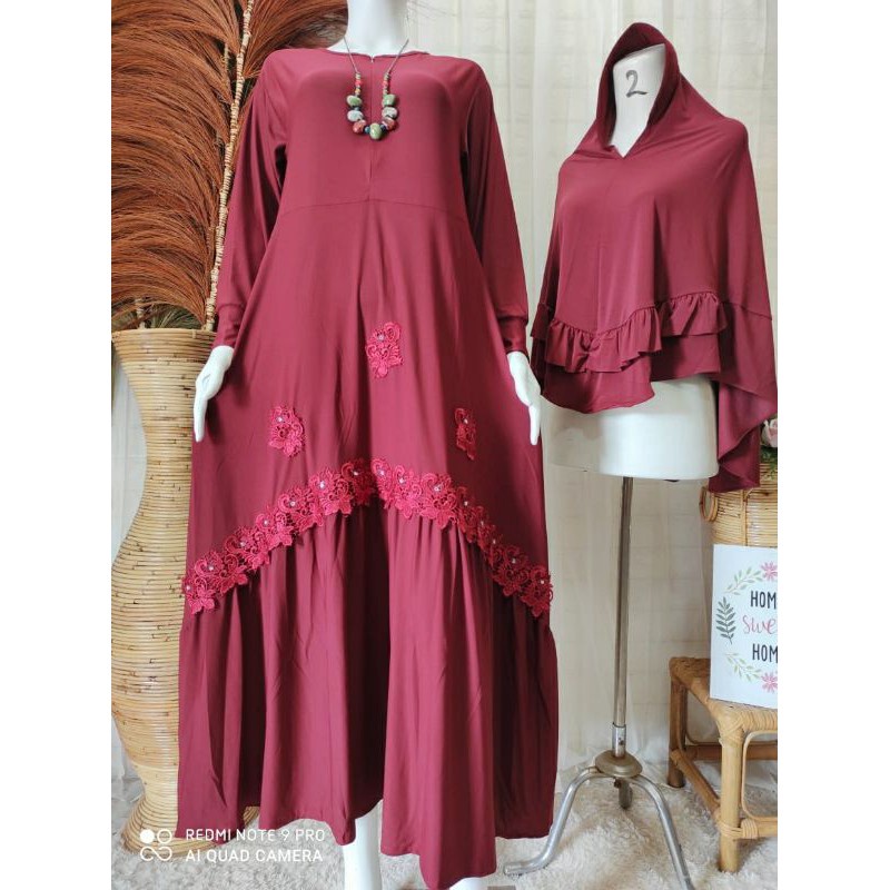 Terbaru ✨ Homedress Muslim Gamis Lebaran Gamis Wanita 2023 Gamis Jersey Set Hijab Premium Gamis Remp