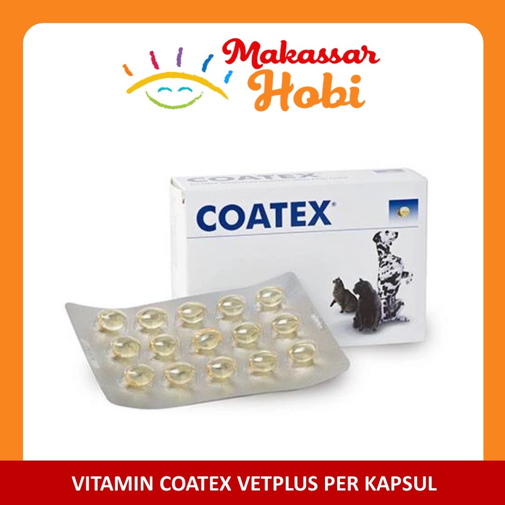 COATEX VetPlus Vitamin Kulit &amp; Bulu untuk Kucing dan Anjing Per Kapsul