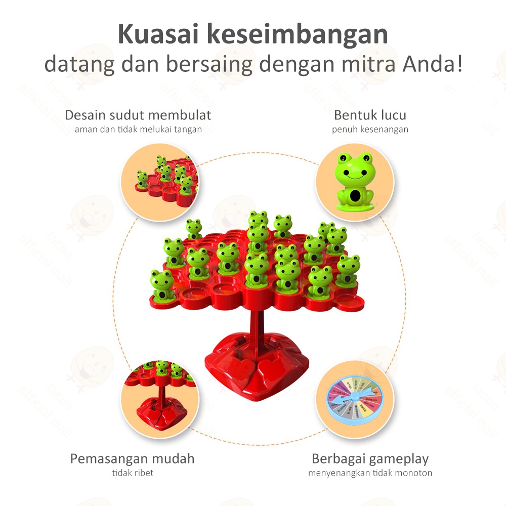 Poney Frog balance tree Keseimbangan katak pohon anak Mainan papan balance tree Board game