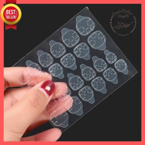 GOS -E414- Lem Kuku Palsu 24pcs - Stiker Lem Kuku Palsu - Lem Kuku Palsu Gel Double Tape