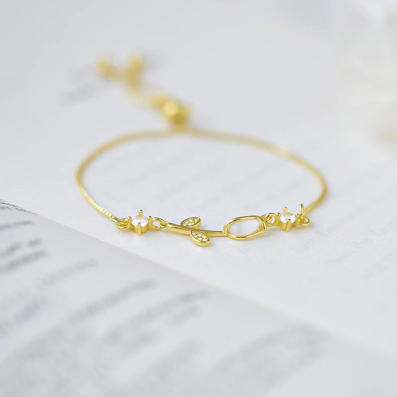 IFYOU Elegant Gold Tulip Bracelet Drawstring Type Chain Bracelets for Women Jewelry Accessories