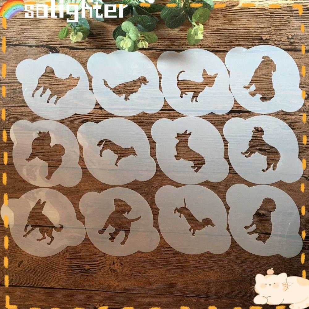 Solighter 12Pcs Layering Stencils DIY Album Pet Stamping Embos