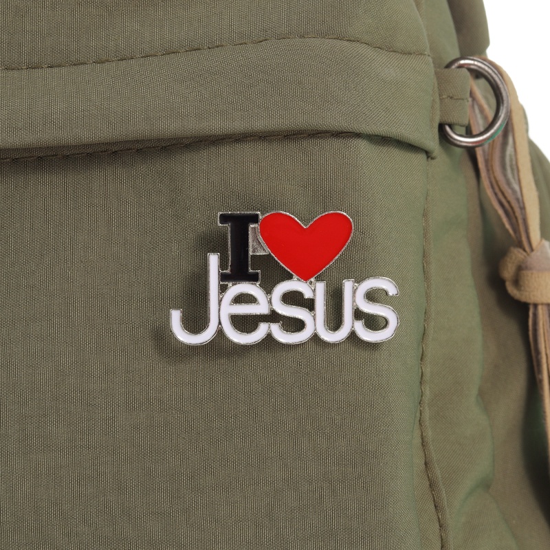 I Love Jesus Lapel Pin Simple Enamel Brooch Gift for Friends Clothing Accessories Wholesale