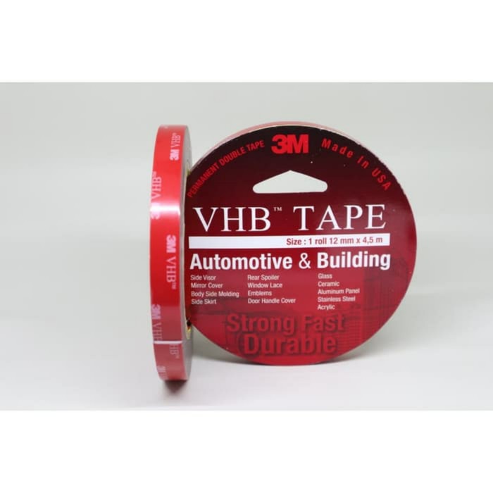 

Double Tape Perekat 3M Vhb 12Mm X4 5 Original /Double Foam Tape - KHAIRUN Variasi mobil