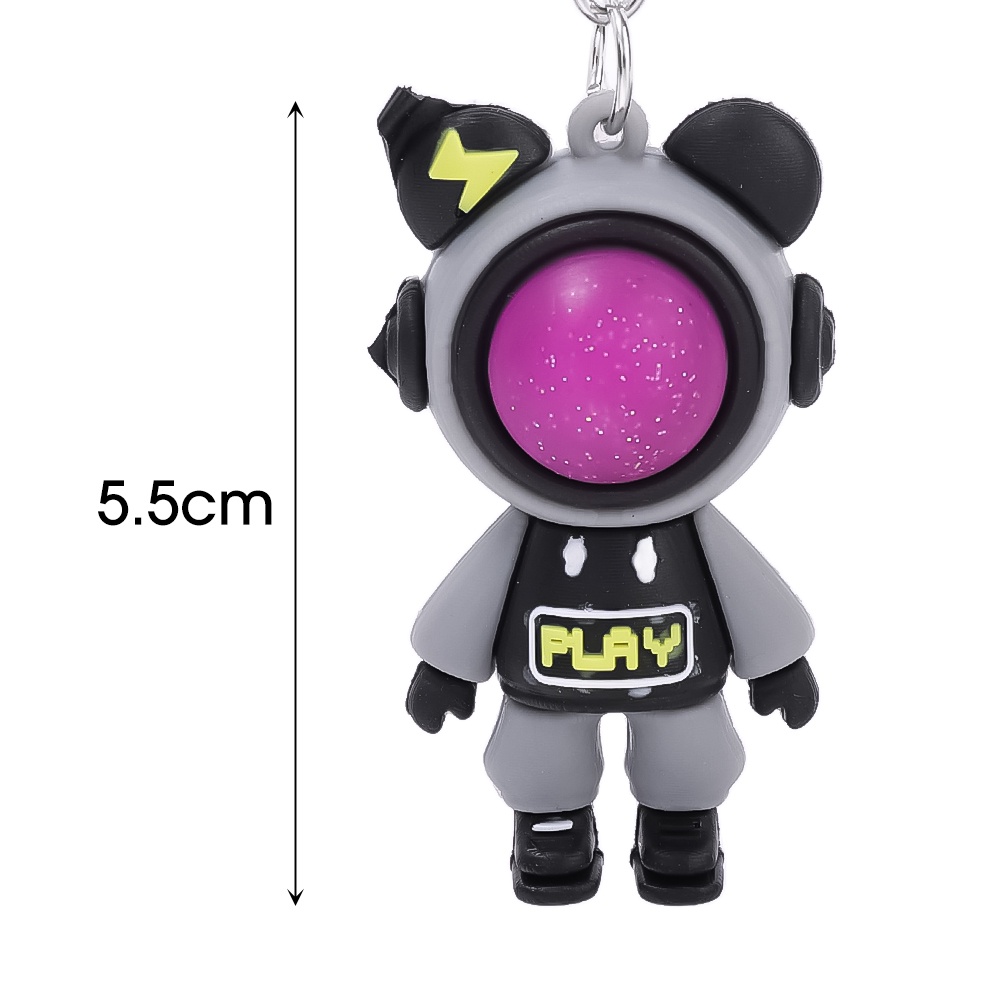 Lucu Pvc Kartun Beruang Petir Gantungan Kunci Astronot Beruang Boneka Keyring Bag Pendant Car Keyholder Bag Charm Aksesoris