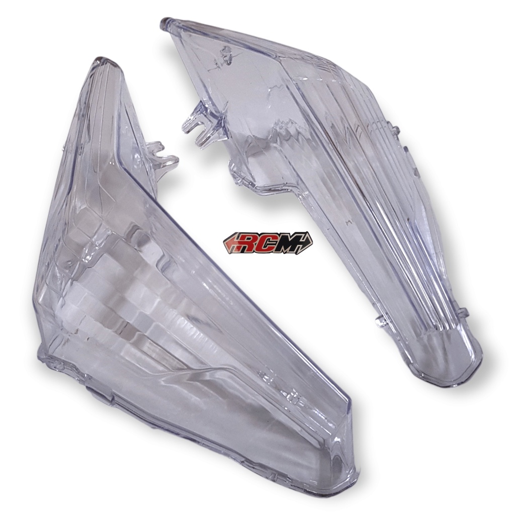 SEPASANG KANAN KIRI MICA MIKA KACA LENSA LAMPU SEN SEIN RETING RETTING RITING DPN DEPAN YAMAHA MIO SOUL GT BLUE CORE 2SX PUTIH WHITE BENING CLEAR BEST QUALITY BAHAN TEBAL JAMINAN KUALITAS