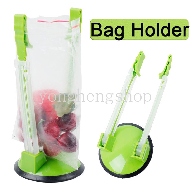 Adjustable Bag Holder Dengan Klip Non Slip Hand Free Rak Tas Stand Ziplock Bag Bracket Tempat Tas Penyimpanan Makanan Gadget Dapur