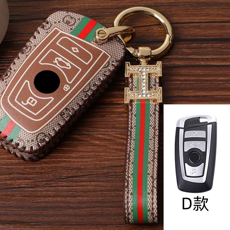 Kulit Asli Case Cover Case Kunci Mobil Auto Keyless Smart Remote Gantungan Kunci Ring Holder Fob Shell Tas Kantong Untuk BMW F30 F34 F10 F07 F20 G30 F15 F16 E34 E90 E60