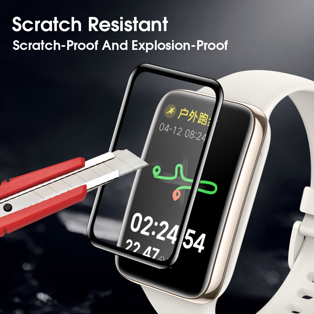 Soft TPU Hydrogel Film Protection Film Band Sensitivitas Tinggi Anti-Fingerprint Anti Gores HD Untuk Honor Band7Pelindung Layar Smartwatch Anti Pecah Cakupan Penuh Ultra-clear