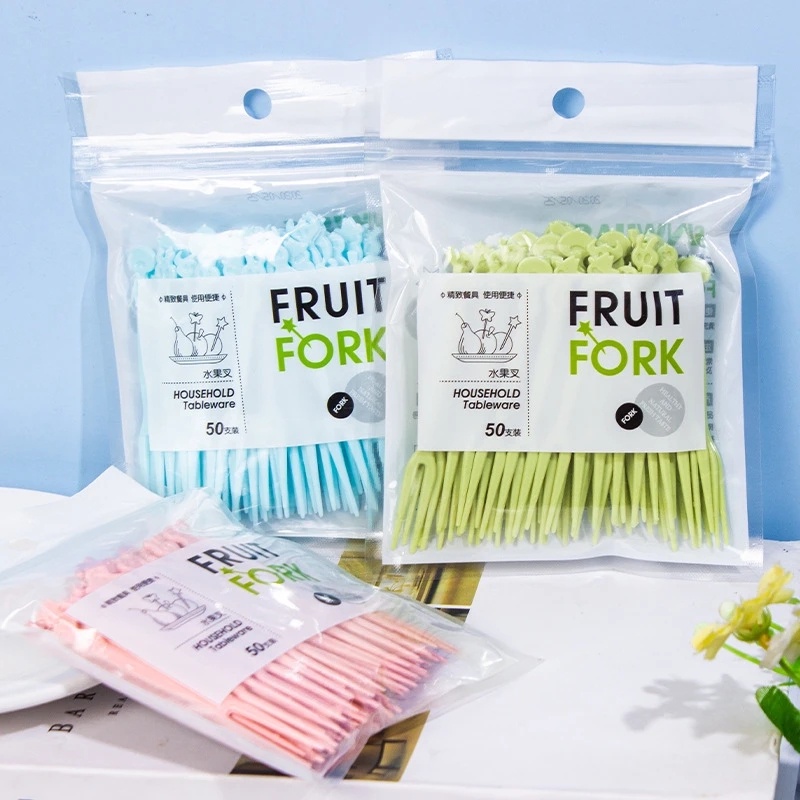 50 Pcs Mini Sekali Pakai Stik Buah Lucu Kartun Hewan Makanan Garpu Plastik Kue Dessert Picks Makan BBQ Tusuk Anak Bento Box Ornamen