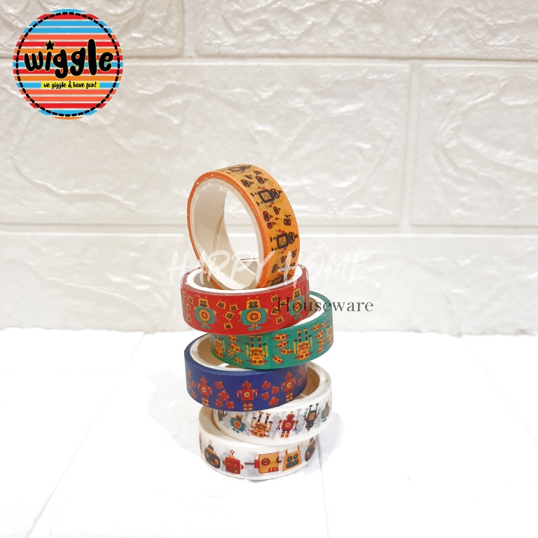 

WIGGLE Adhesive Tape/Isolasi Set Of 6 Pcs Varian Motif Happystore