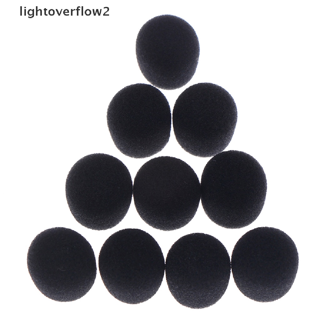 [lightoverflow2] 10pcs Practical Small Black Microphone Headset Windscreen Sponge Foam Mic Cover [ID]