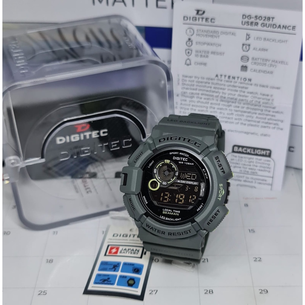 Jam Tangan Pria Digital Digitec 5028 Rubber Original Tahan Air