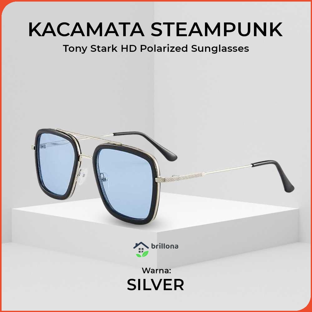 RBVTURAS Kacamata Tony Stark Steampunk HD Polarized Sunglasses - 66218