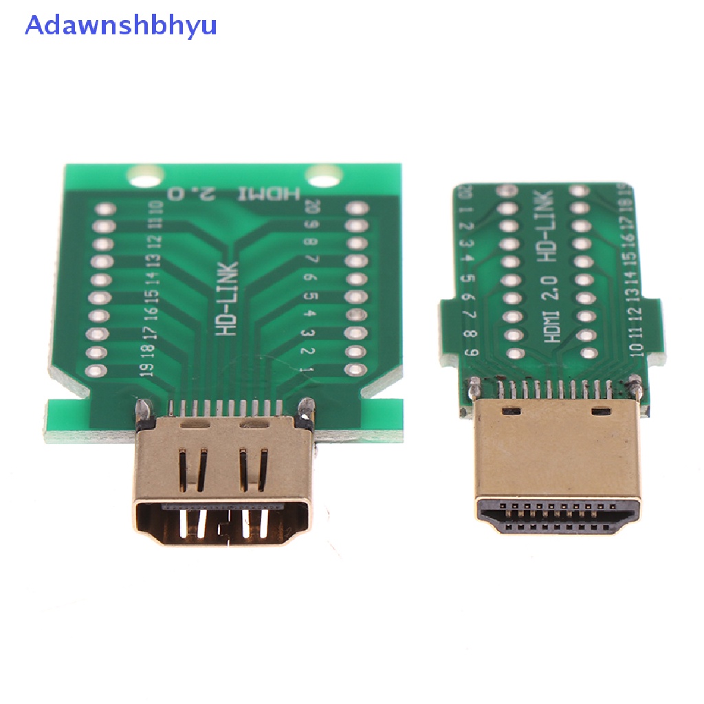 Adhyu 1pcs DIY Standar HDMI Welded Male Plug Female Jack Konektor Kabel 19Pin ID