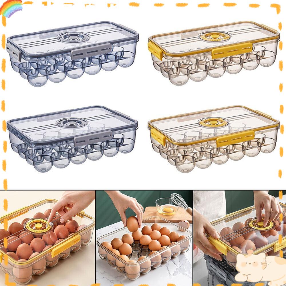 Solighter Kotak Penyimpanan Telur Freezer Rak Dapur Fresh Storage Box Buah Sayur Crisper Kotak Penyegar Kitchen Gadget Eggs Tray