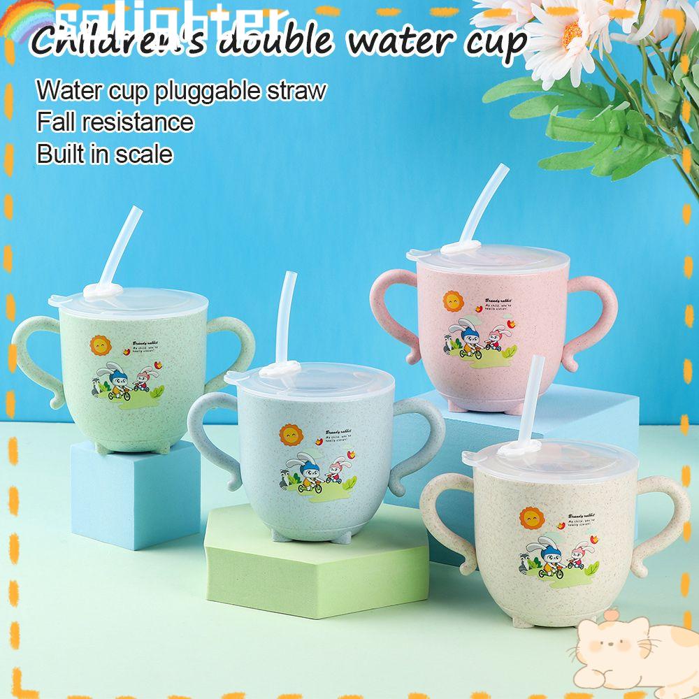 Solighter Straw Cup Lucu Anti Bocor Botol Minum Anak Balita Bayi