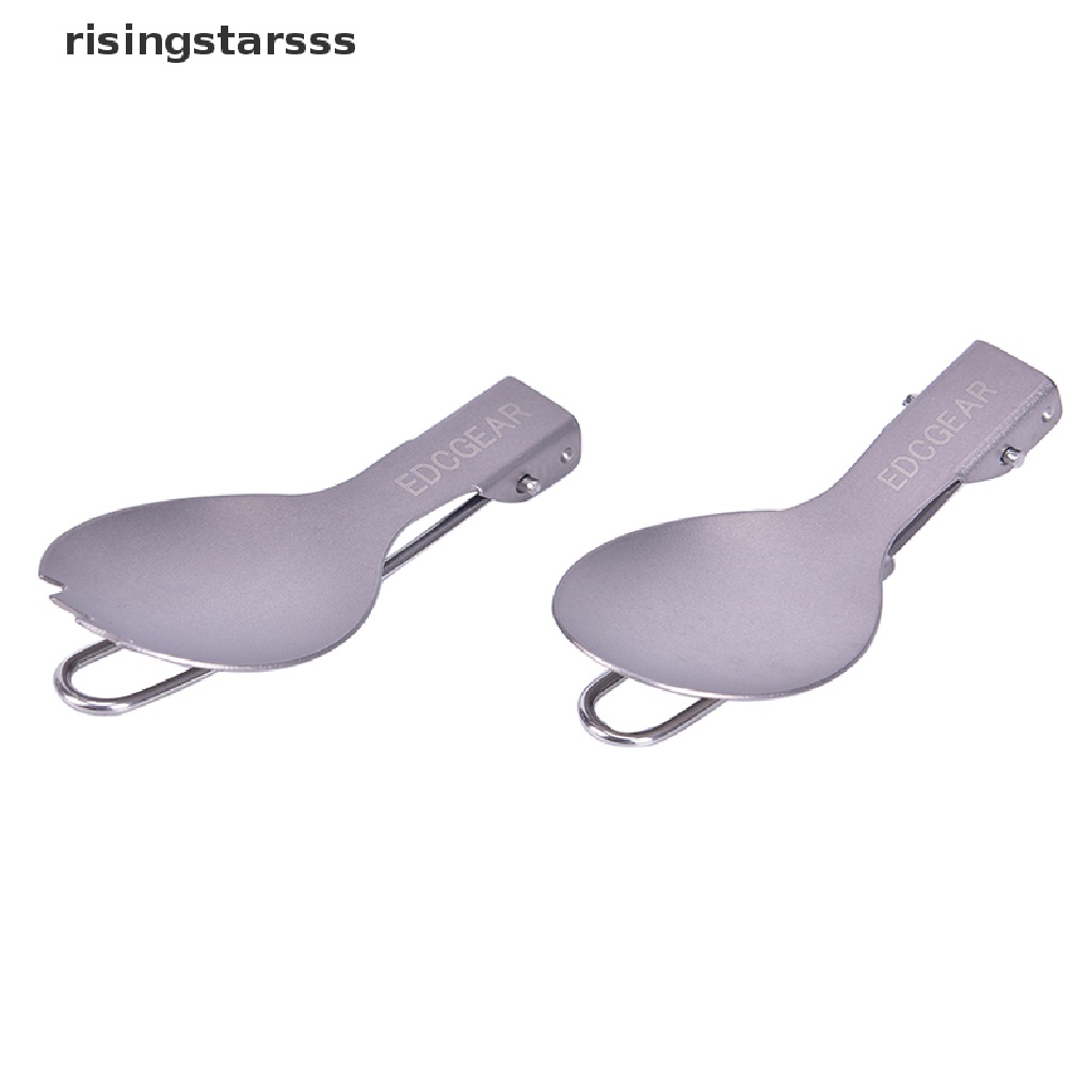 Rsid Span-new Peralatan Makan Camping Outdoor Titanium Sendok Garpu Lipat Spork Alat Makan Jelly