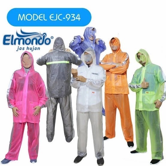 Mantel Jas Hujan Setelan Jaket Celana Elmondo Lexy 934 PVC karet Bagus