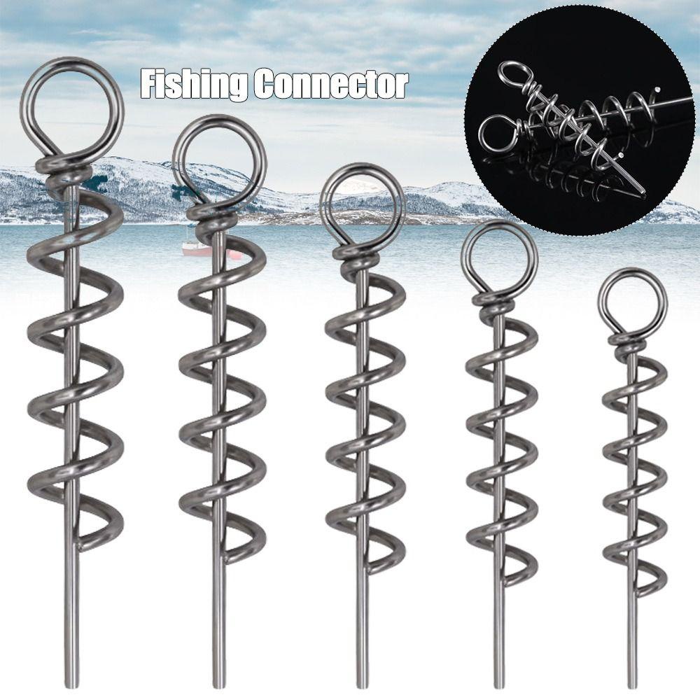 TOP 50pcs Jarum Sekrup Pancing Tahan Lama 5ukuran Stainless Steel Spring Fixed Lock