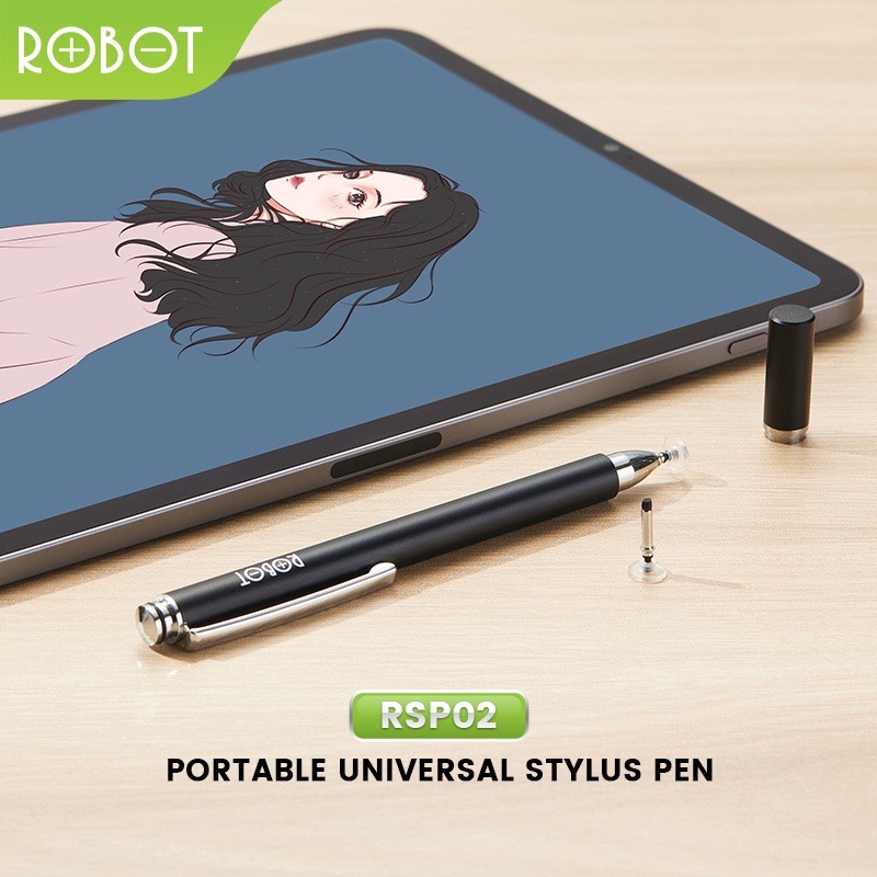 Pen Stylus ROBOT RSP02 Pen Stylus Universal Capasitive Black For Mobile dan Tablet - Garansi Resmi 1 Tahun