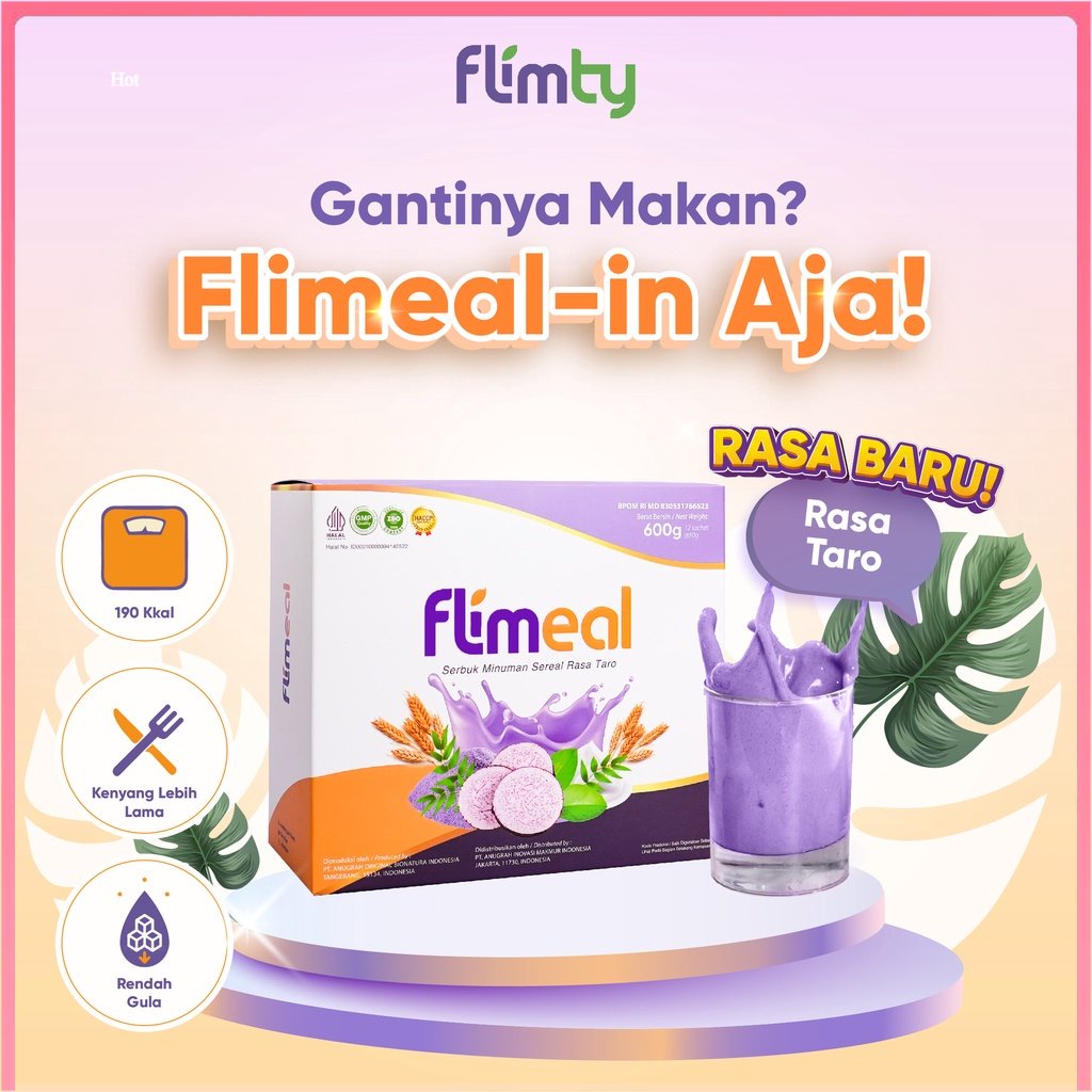 Flimeal (Meal Replacement) - 1 Box (Isi 12 Sachet) - Taro Surabaya