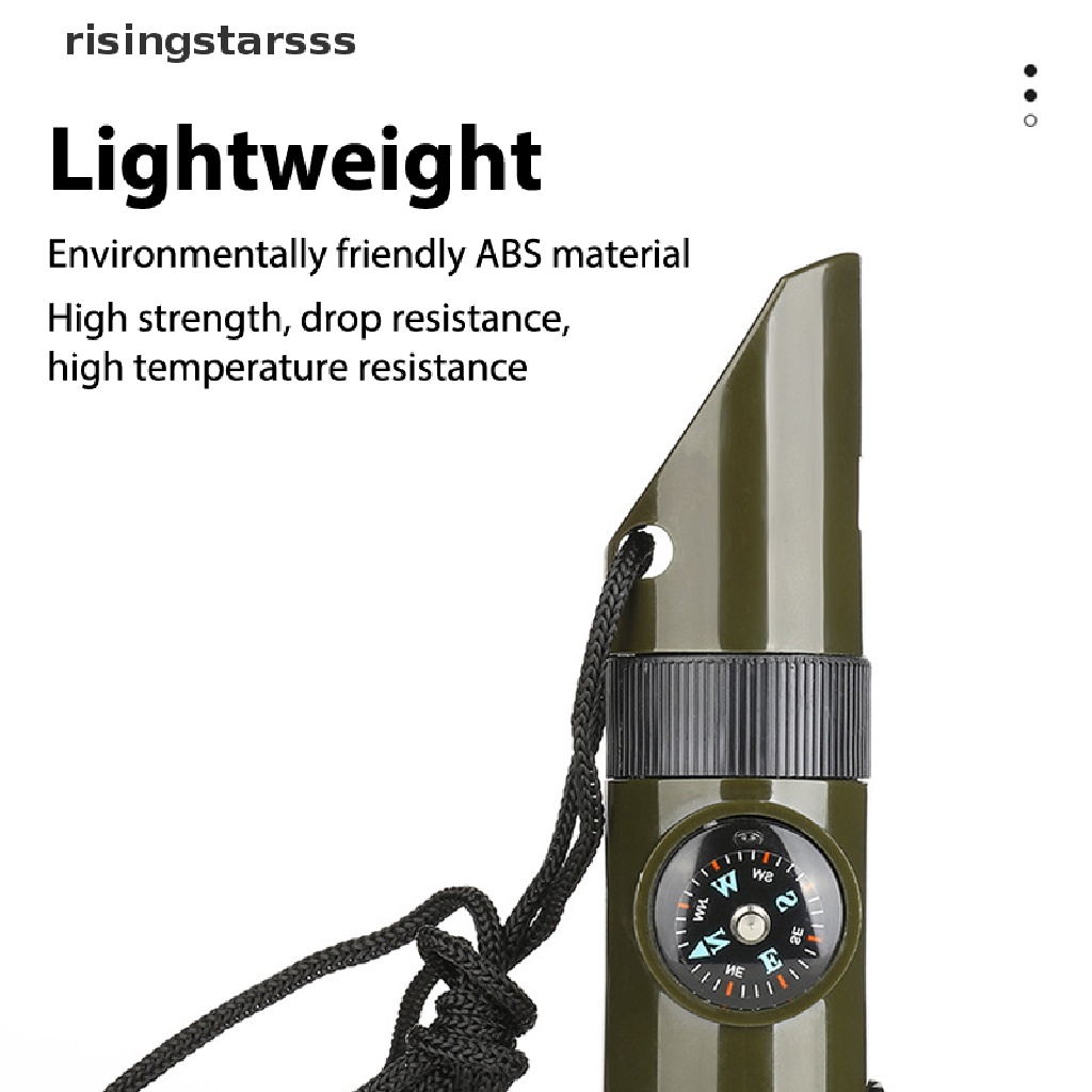 Rsid Span-new 7in1 Peluit Multi Fungsi Outdoor Camping Hiking Climbing Survival Peralatan Jelly