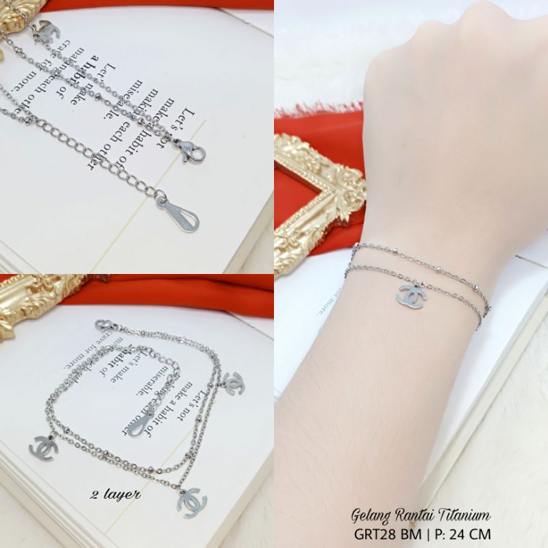 Gelang Rantai Titanium GRT25 LU-28 BM