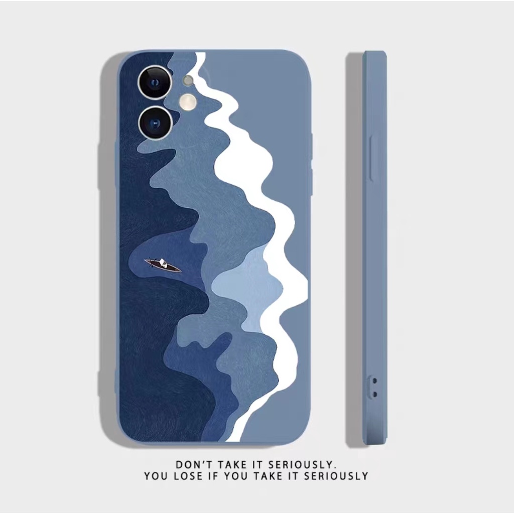 IPHONE Ins Pola Laut Cocok Untuk Iphone14 14pro 14plus 13 13pro 13prm iPhone12 7Plus 8Plus Xr XS 13 Pro Max Empat Sudut Casing Ponsel Tahan Guncangan