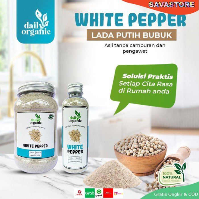 Lada Putih Bubuk - White Pepper Premium - Merica Premium Daily Organic