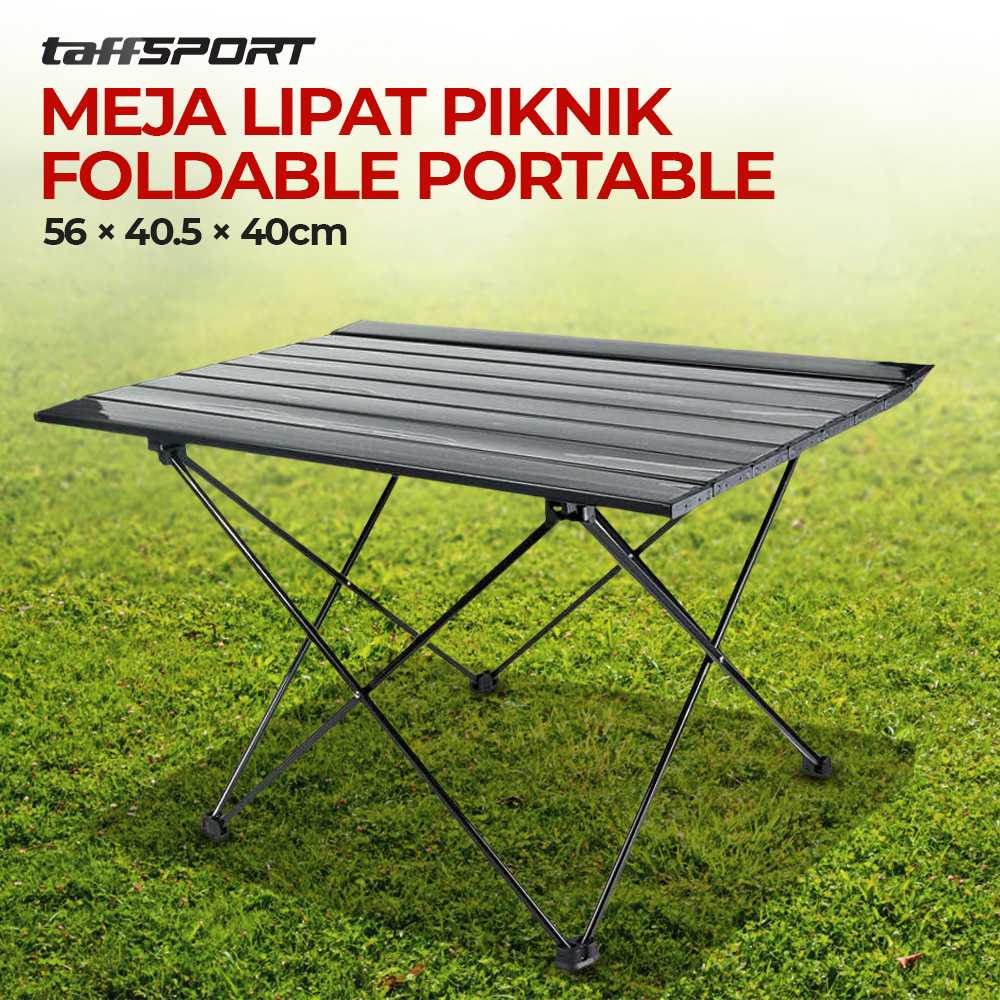 (BISA COD) FTIHSHP  Meja Lipat Piknik Foldable Portable Aluminium 56x40.5x40cm - 8825