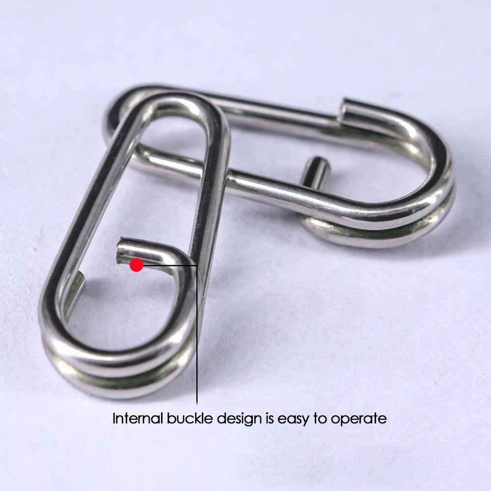 TOP Memancing Gantung Snap Baru Kualitas Tinggi Kunci Cepat Stainless Steel Tahan Lama Oval Split Rings