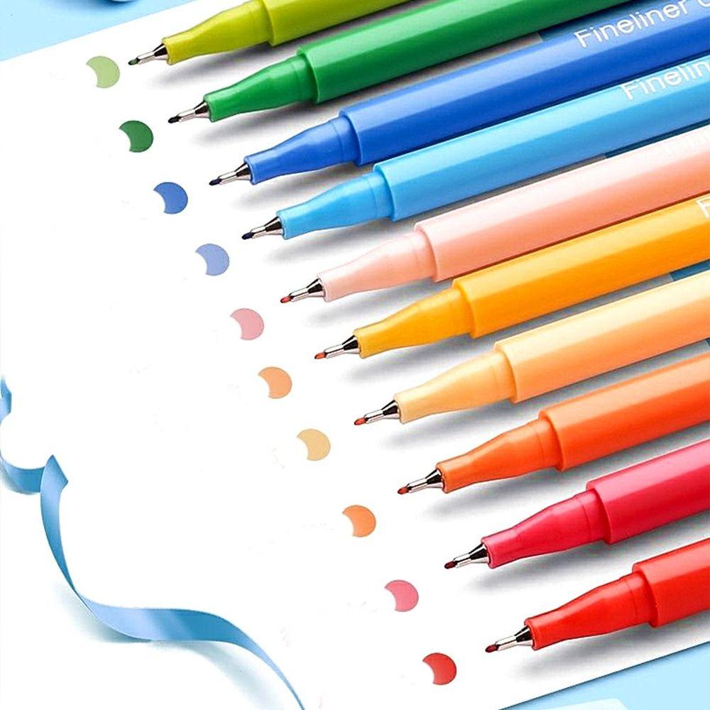 [Elegan] Colorful Gel Pen set 10pcs/set Tahan Lama Menandatangani Alat Kantor Menulis Pena Netral Warna-Warni