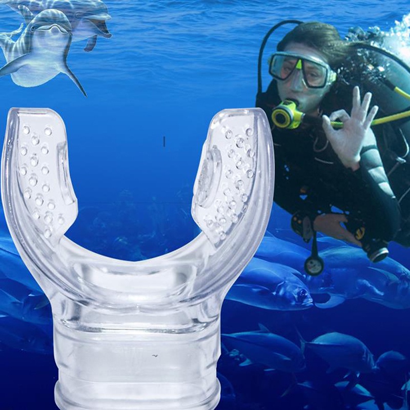 Alat Selam  Short Mouthpiece Silicone Comfort Snorkel Mouthpiece Selam Diving Mouthpiece Aksesoris Selam Snorkel Black / Clear Silicone Comfort