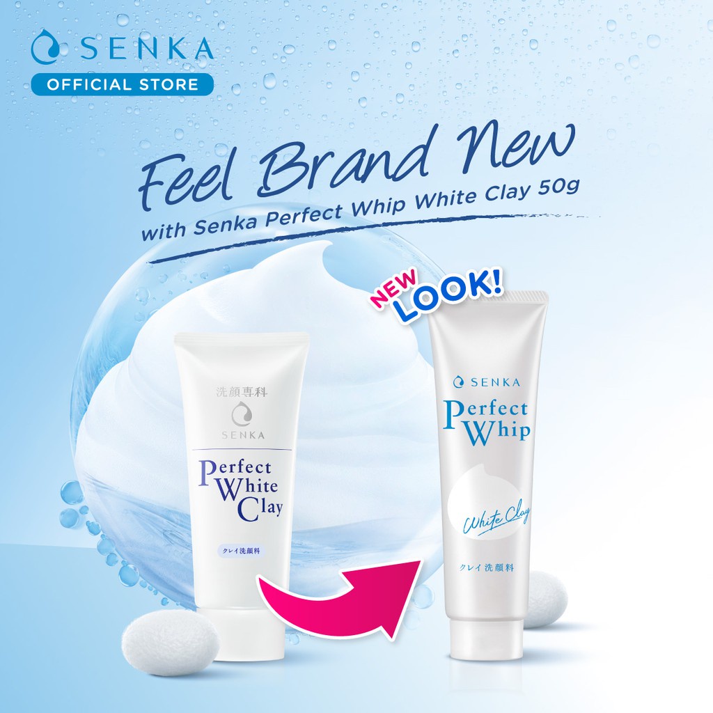 SENKA - Perfect White Clay Facial Foam From Japan 50g - Untuk Mengangkat Komedo &amp; Cerah