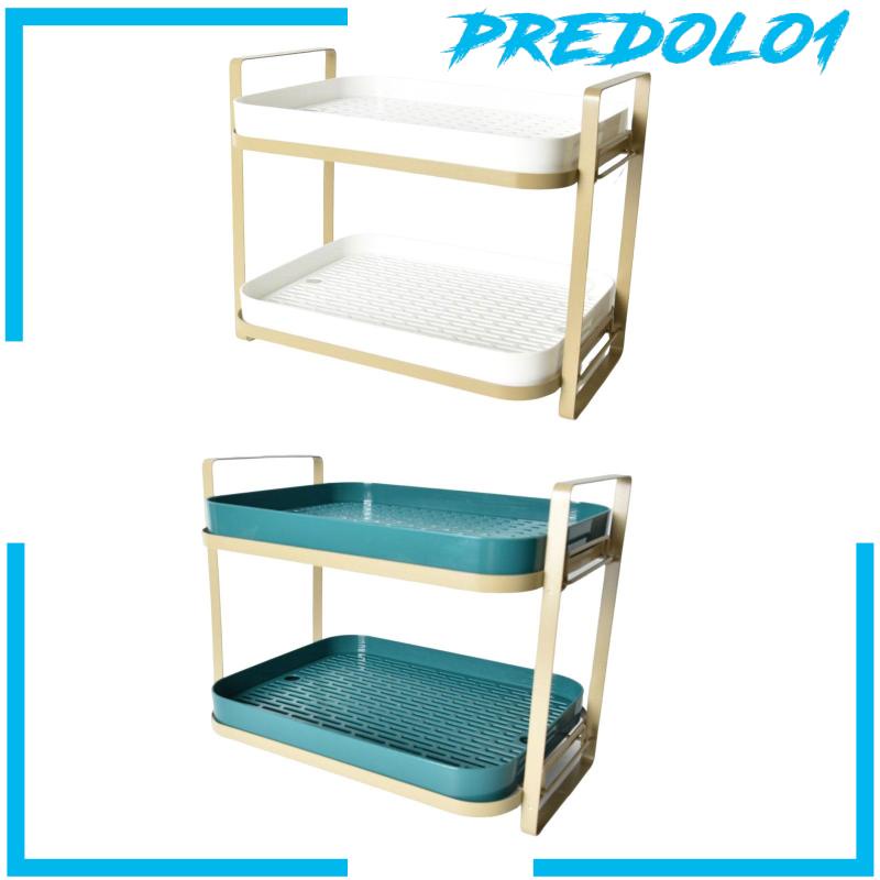 [Predolo1] Rak Penyimpanan 2lapis Shower Caddy Shelf Kapasitas Besar Untuk Serba Serbi Meja