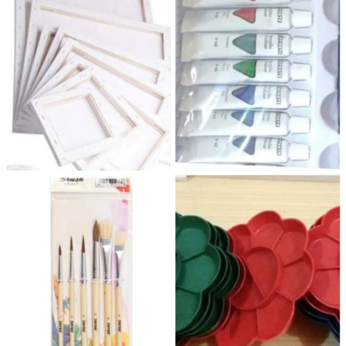 

DISKON SHOPEE/ Paket Lukis | Kanvas 20x30 Kuas Palet Cat Akrylic