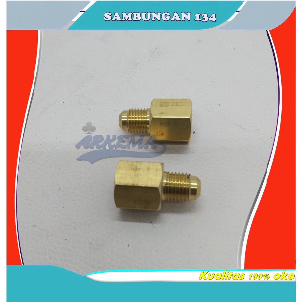 SAMBUNGAN NEPEL R134 ADAPTER | NEPEL TABUNG GAS FREON KLEA R 134   5/16&quot; KE 1/4&quot; | SAMBUNGAN R134