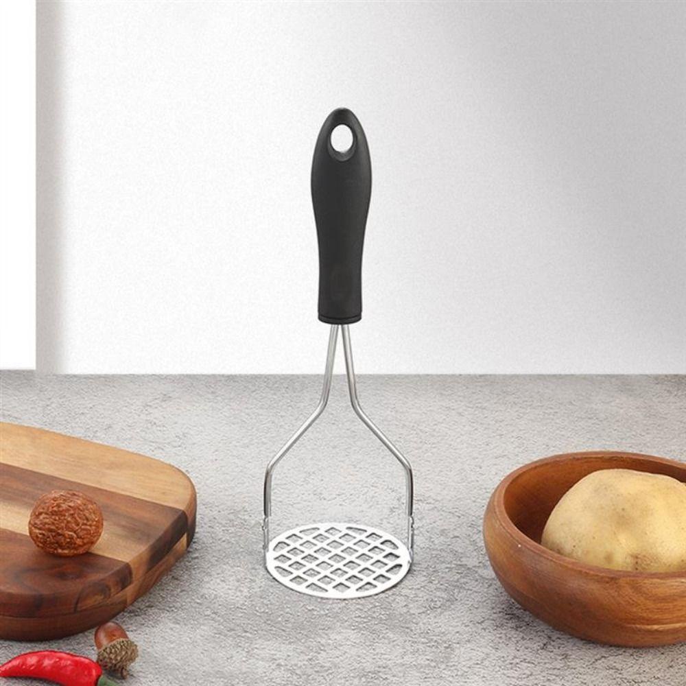 Solighter Potato Masher New Dengan Gagang Plastik Stainless Steel Gadget Dapur Penghancur Kentang